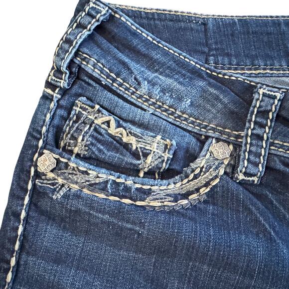 Silver Jeans Women's Size 29 29/31 Blue Dark Wash Suki Denim bootcut 1163 - Picture 5 of 14
